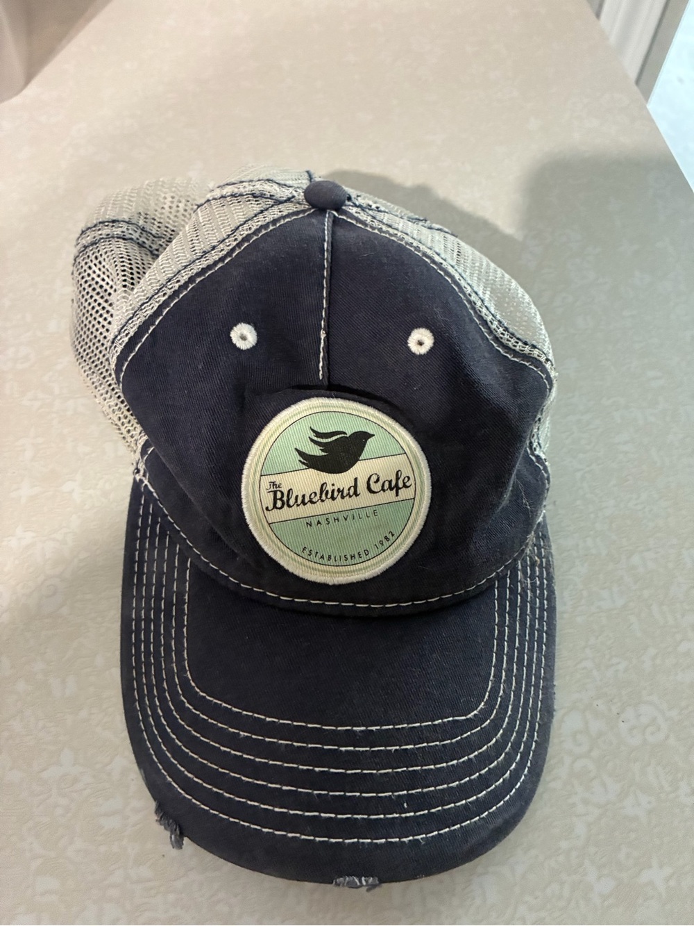 Bluebird Cafe Navy Mesh Back Trucker Hat - Women’s